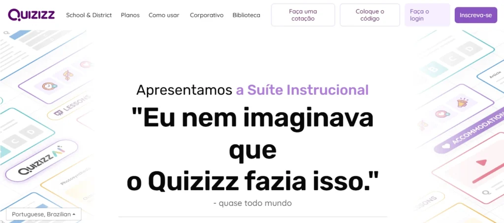 Tela Quizizz Tutorial